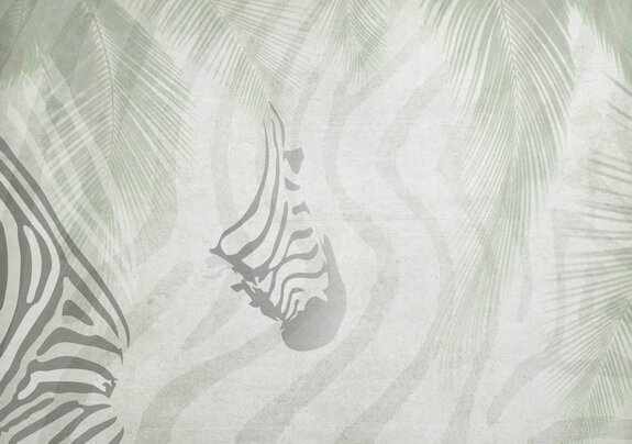 Dierenprint zebra en palmbladeren