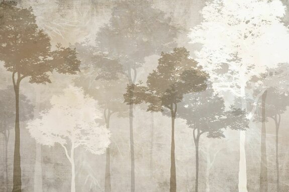 Delicate bomen in een heldere omgeving