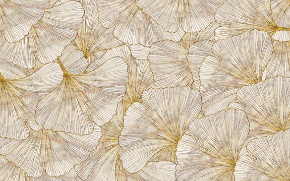 Tekening van gouden ginkgobladeren