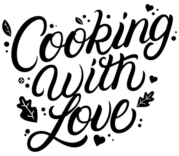 Gestileerde tekst cooking with love