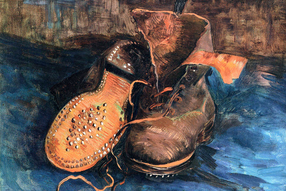 Retro leren schoenen met spijkers