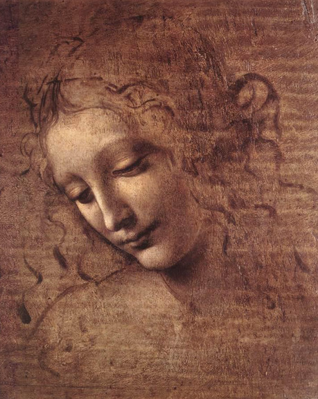 Een mooie vrouw met een weelderig kapsel op een portret