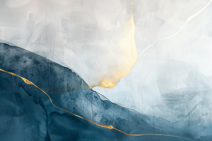 Gouden reflecties op een blauwgrijze achtergrond