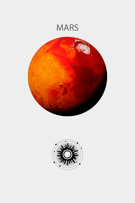 Mars, de vierde planeet vanaf de zon