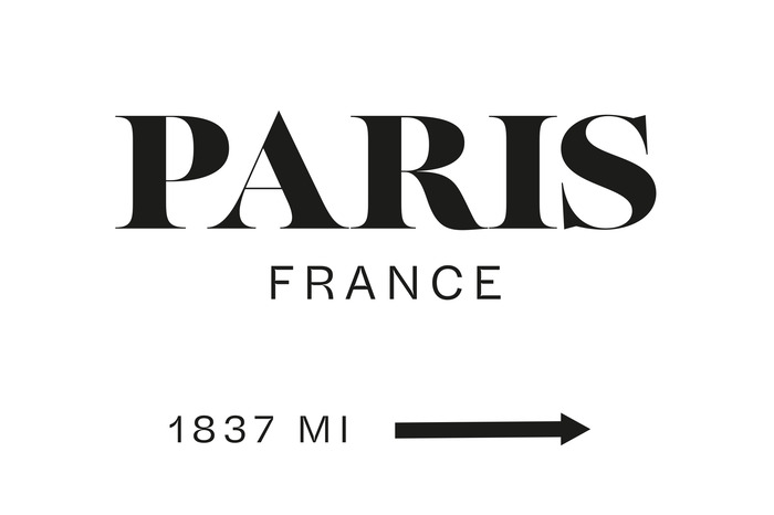 Typografie over parijs met een reisthema