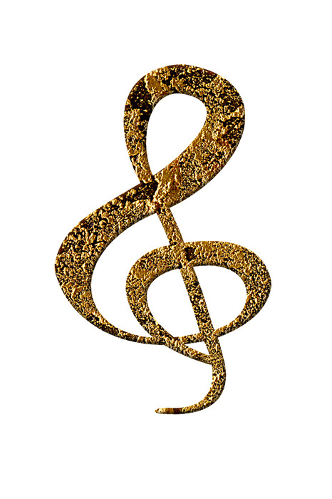 Een glanzende noot is een symbool van muziek