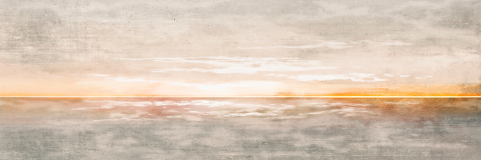 Abstract landschap met een horizonlijn boven de zee