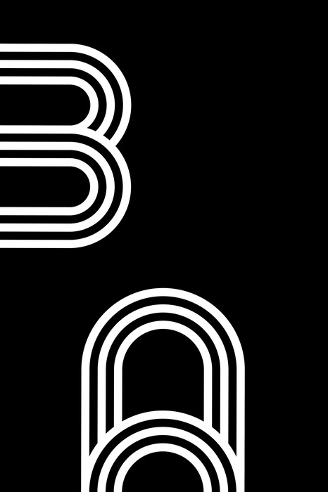 Contrasterende lineaire vormen op zwart