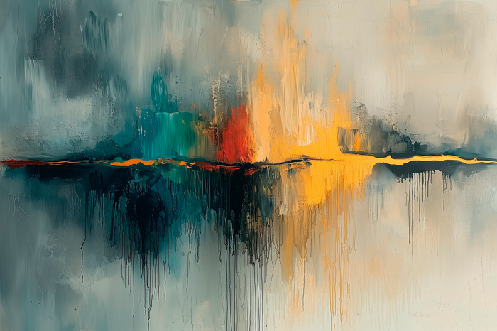 Gespleten abstractie met felle kleuren