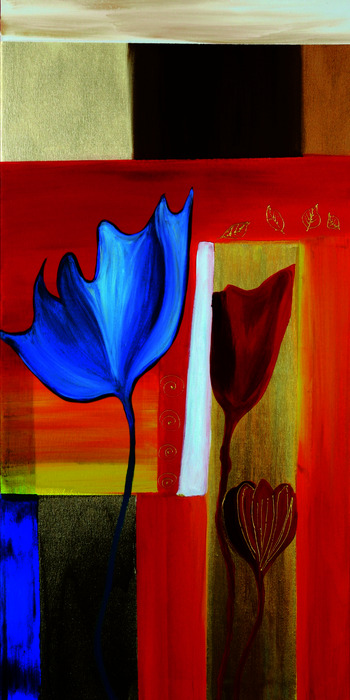 Abstracte tulpen in geometrische vormen
