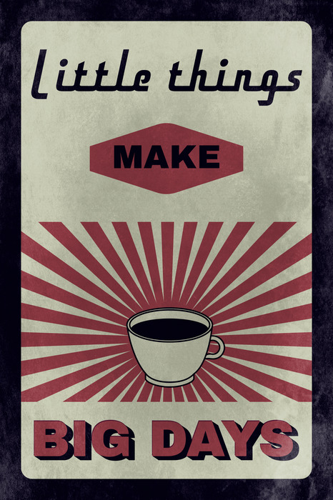 Typografie met een kopje koffie