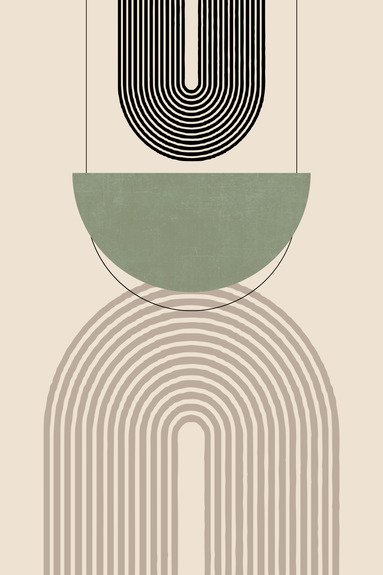 Bogen en geometrische vormen op een beige achtergrond