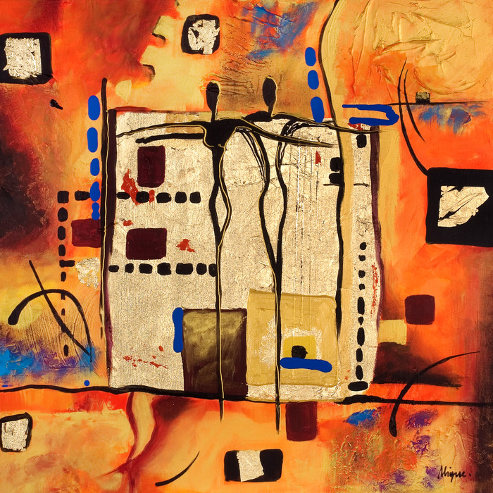 Abstracte silhouetten en afrikaanse geometrische elementen