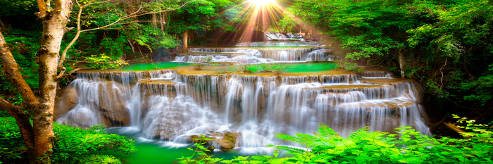 Waterval in de groene jungle