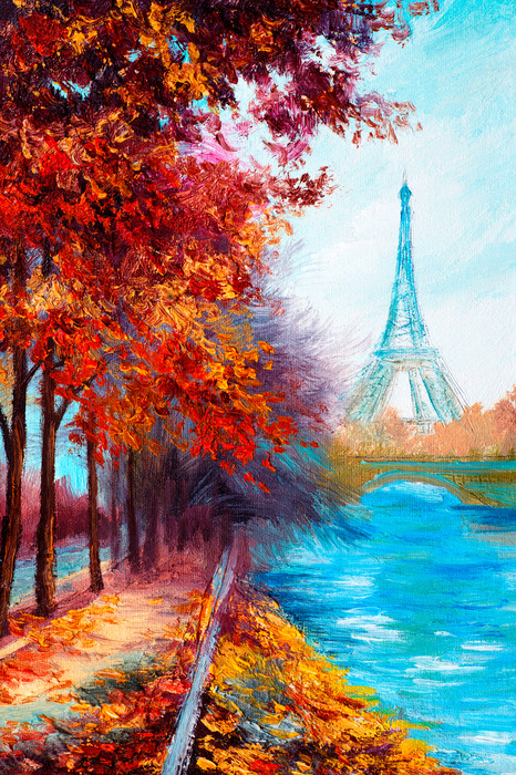 De seine en het herfstachtige parijs