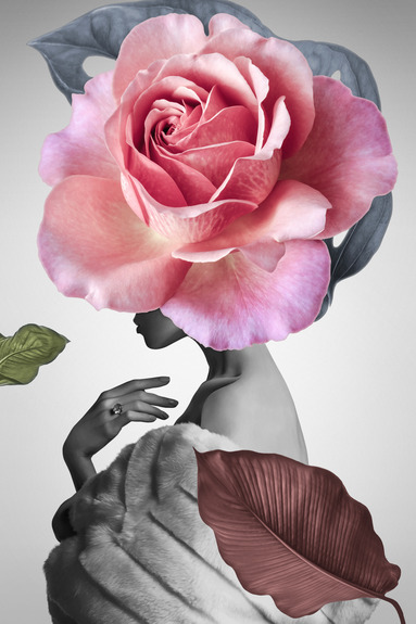 Rose and fur (1 part) vertical