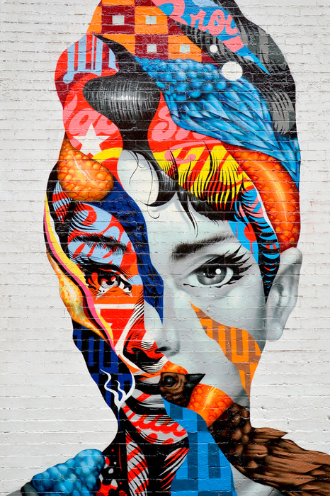 Audrey van mulberry reproductie door tristan eaton