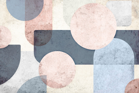 Roze en blauwe geometrische vormen