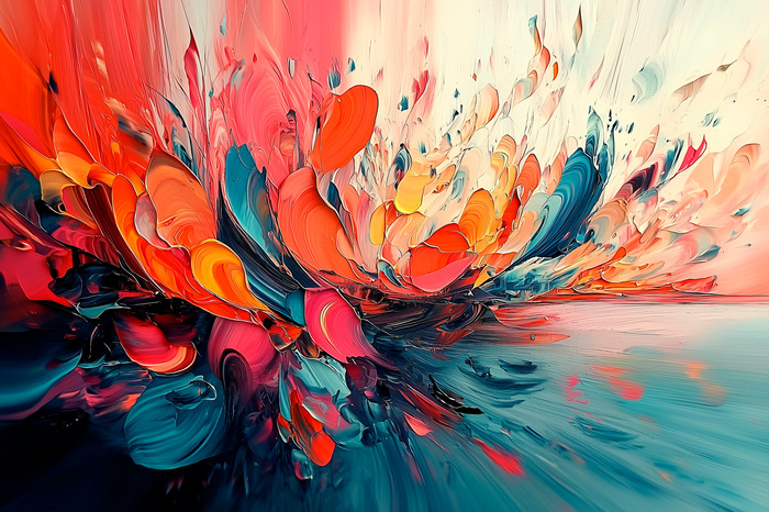 Abstracte spatten van kleurrijke verf