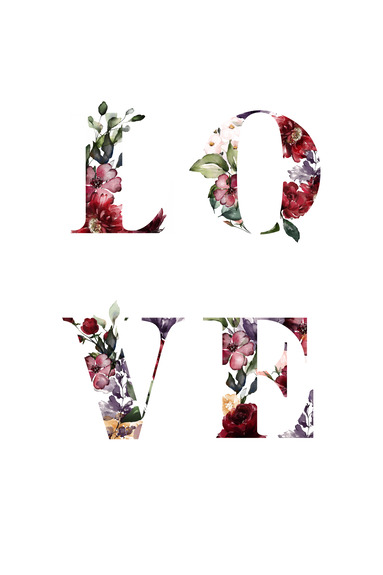 Love in flowers (1 part) vertical