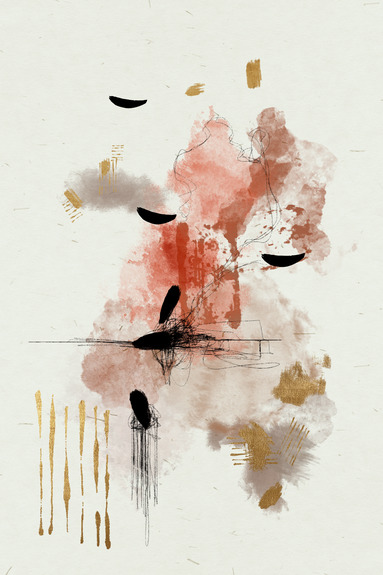 Aquarelabstractie in warme kleuren