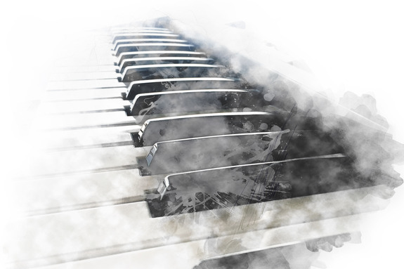 Zwarte en witte pianotoetsen