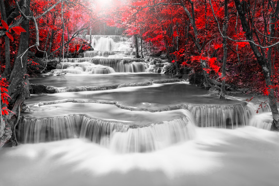 Cascade of thoughts (1 part) wide red