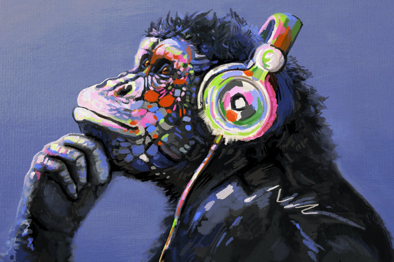 Musical monkey (1 part) wide