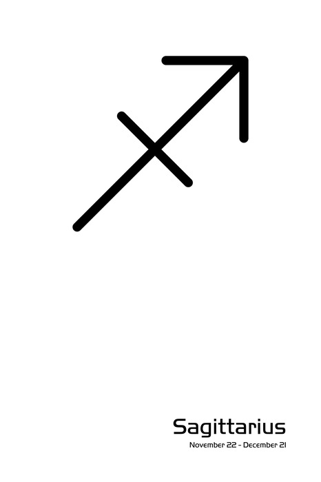 Astrologische typografie van het teken boogschutter