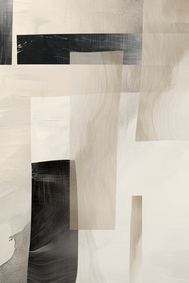 Zwarte en beige abstracte strepen