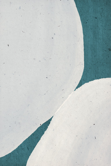 Onregelmatige vormen op een turquoise achtergrond