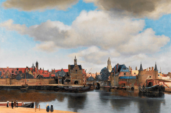 Een charmant stadje omgeven door een kronkelende rivierbedding