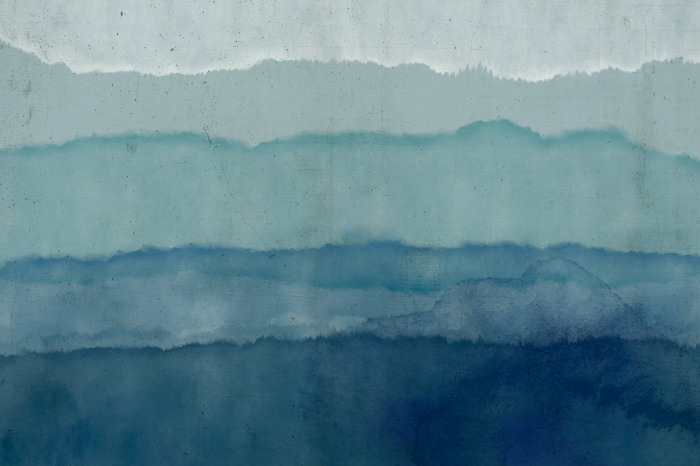 Artistieke blauwe golven geschilderd met waterverf