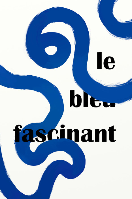 Abstractie met franse letters en blauwe lijnen