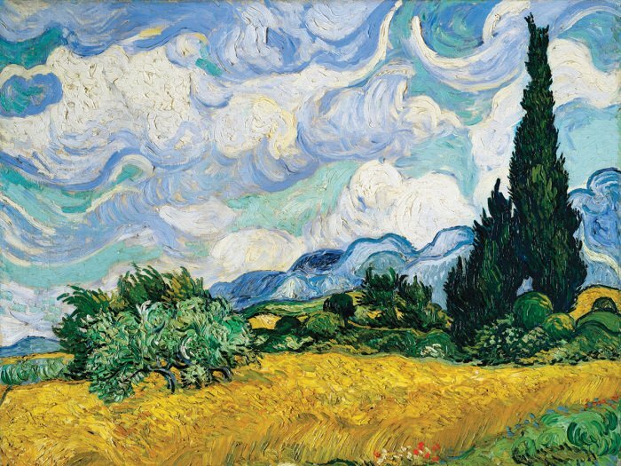 Schilderachtig landelijk landschap met een tarweveld