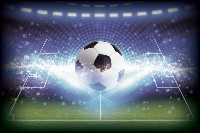 Voetbal in het midden van het stadion