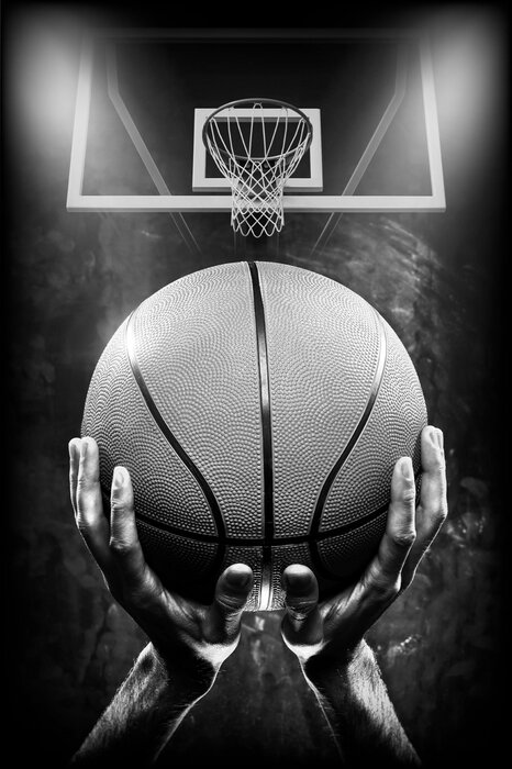 Basketbalbal in handen