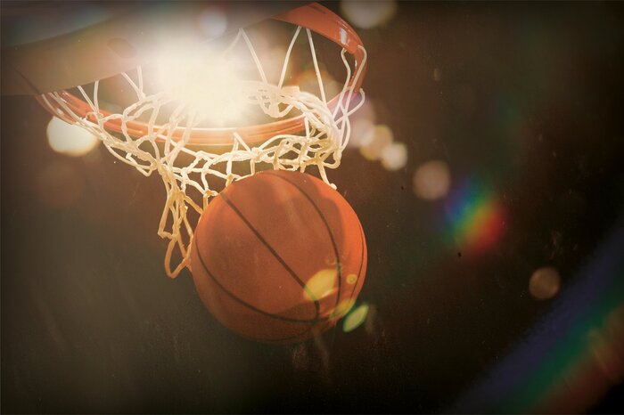 Dynamische opname van een basketschot