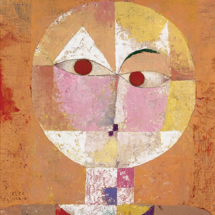 Abstract hoofd met rode ogen