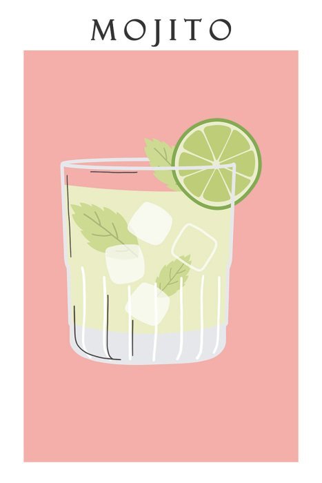 Mojito met groene muntblaadjes en verse limoen