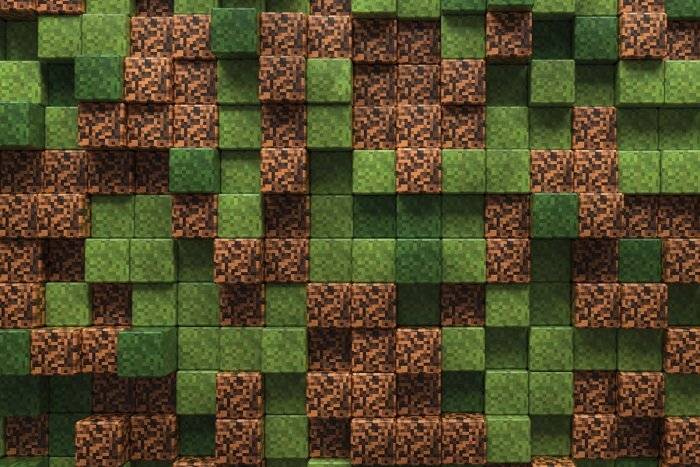 Minecraft-spelblokken in een driedimensionale versie