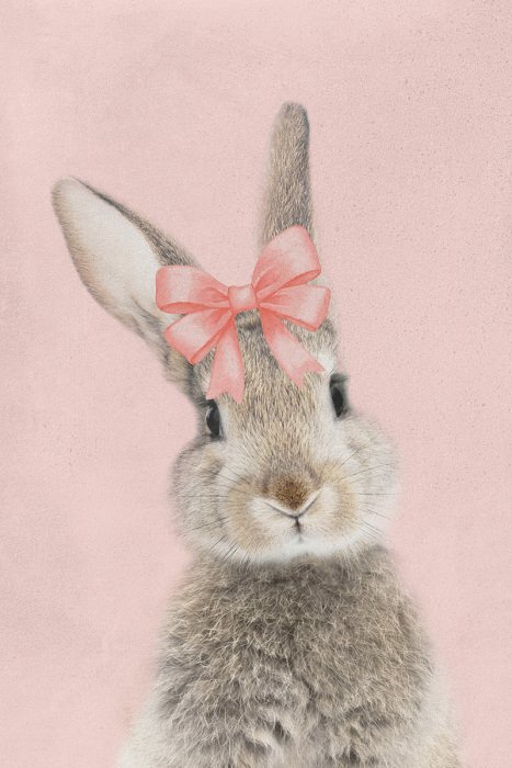 Lief konijntje met roze strik
