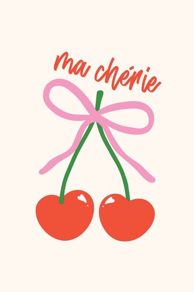 Decoratieve kersen met een elegant roze lint