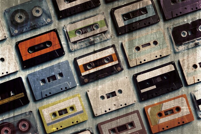 Een verzameling cassettegeheugens