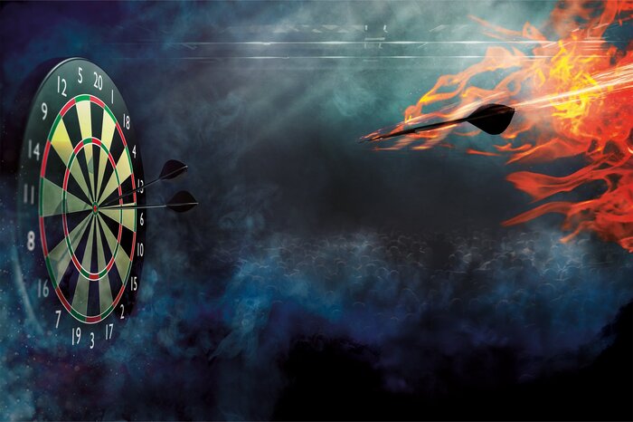 Een pijl in vlammen die naar het doel vliegt