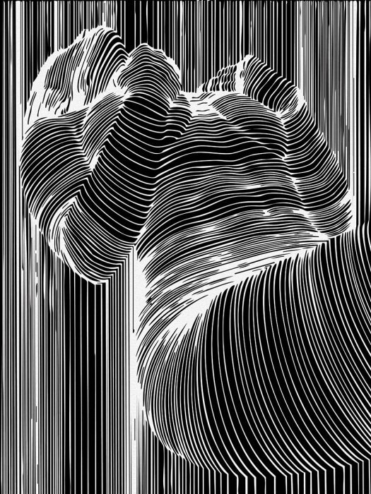 Abstract silhouet van een vrouw met strepen