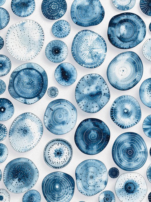 Subtiele aquarelblauwe druppels