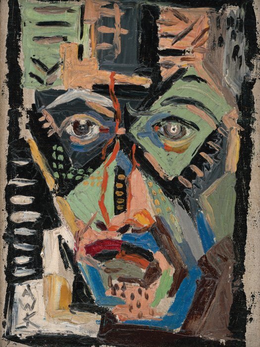 Abstract portret van een menselijke gezichtsschaduw