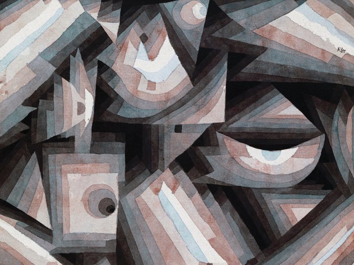 Een oog verborgen in geometrische banden