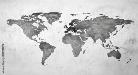 World map on a concrete background